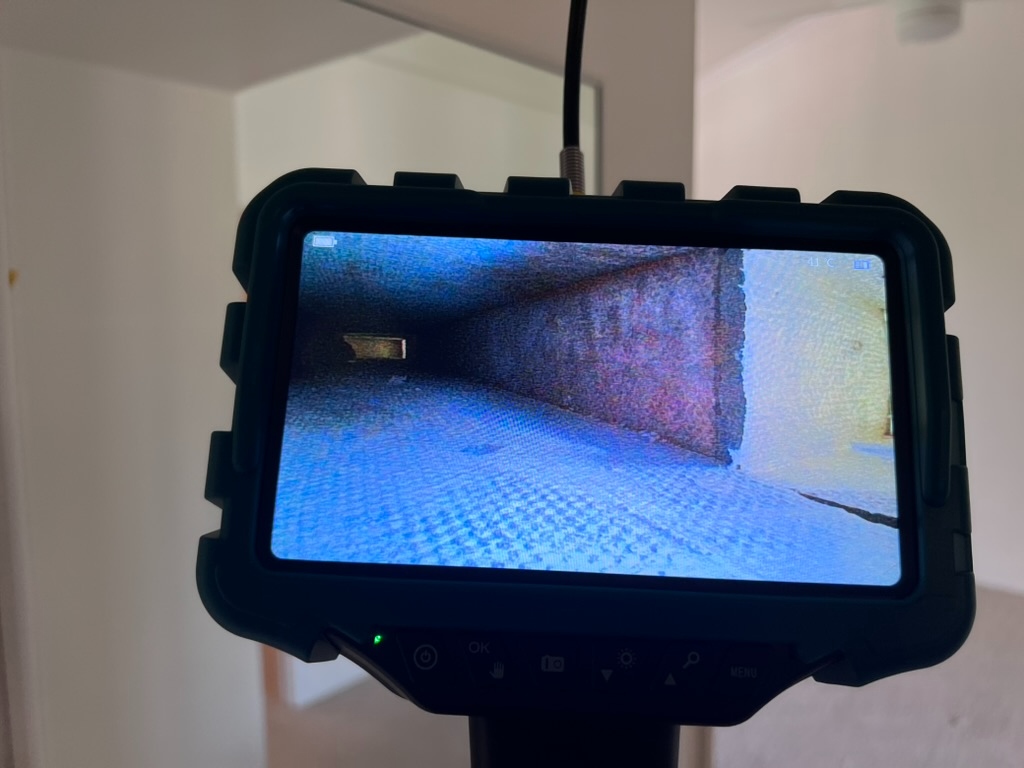 Endoscope camera inspection inside HVAC ductwork in Hialeah, FL