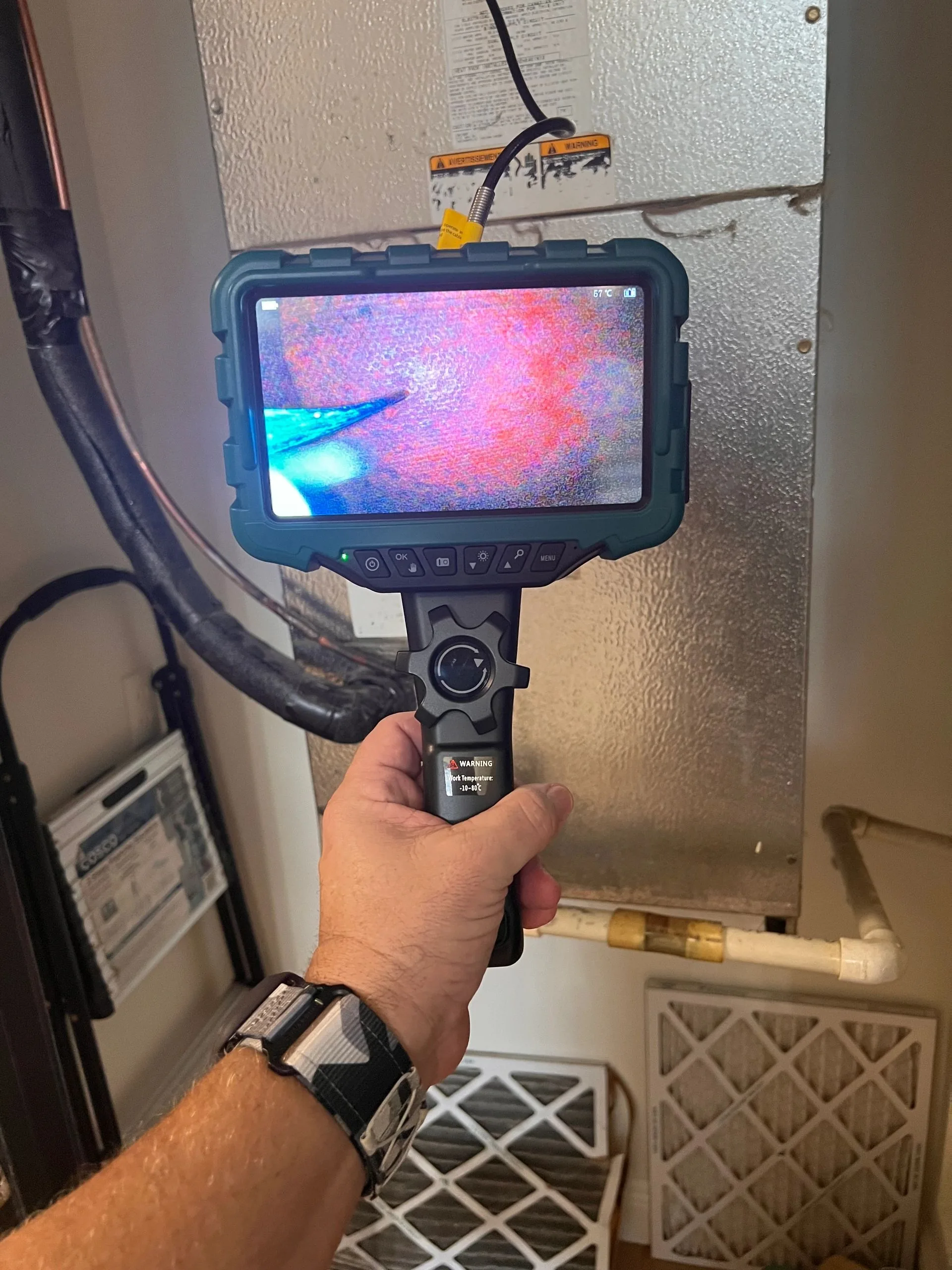 Mold inspection equipment in use