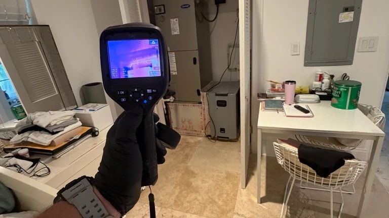 Thermal imaging camera used during a residential mold inspection