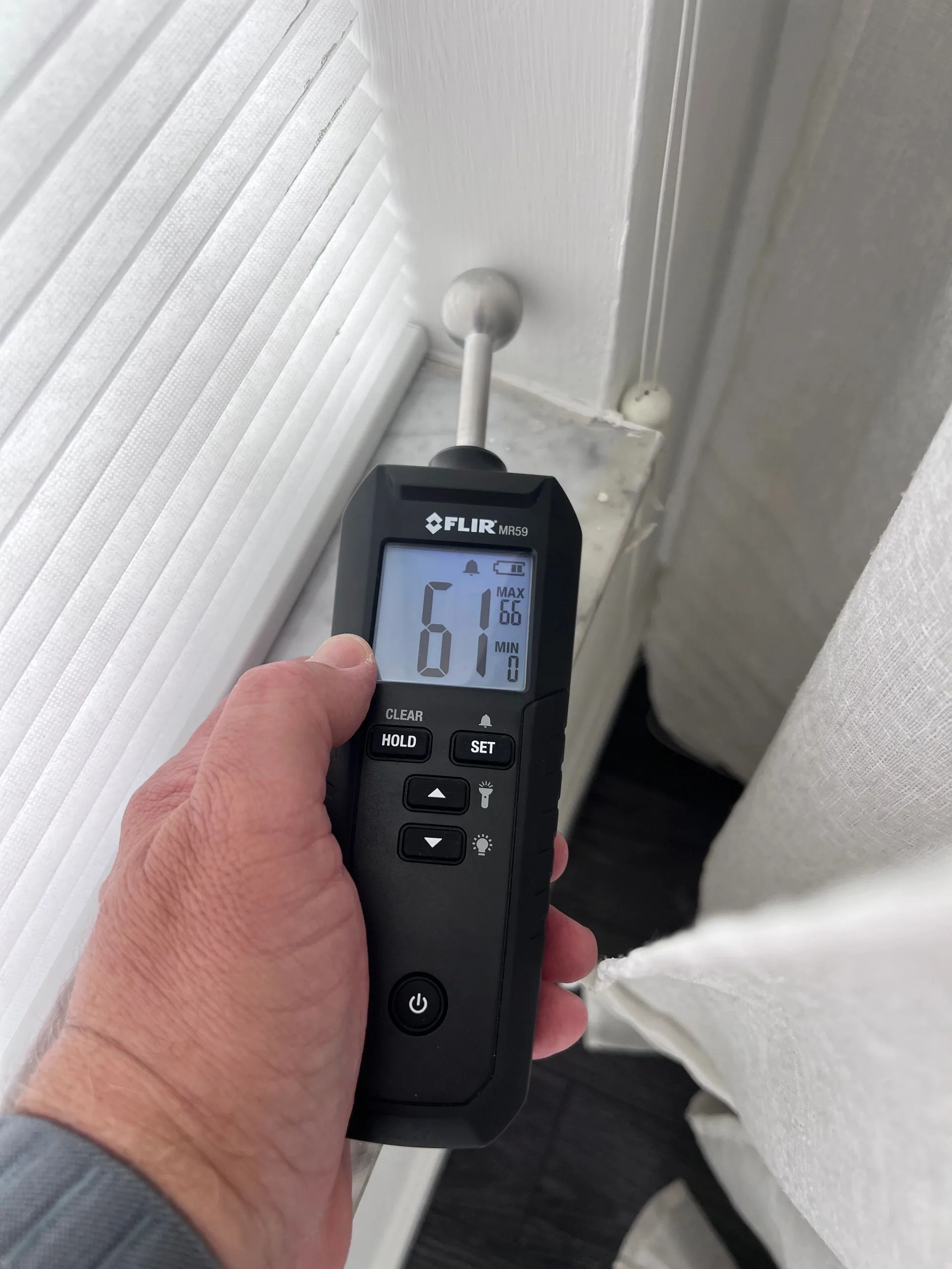 Indoor air quality assessment being conducted in a South Florida residential property