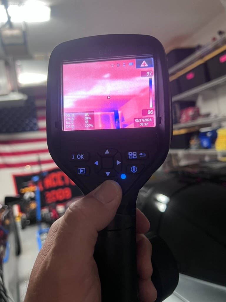 FLIR thermal imaging camera detecting hidden moisture
