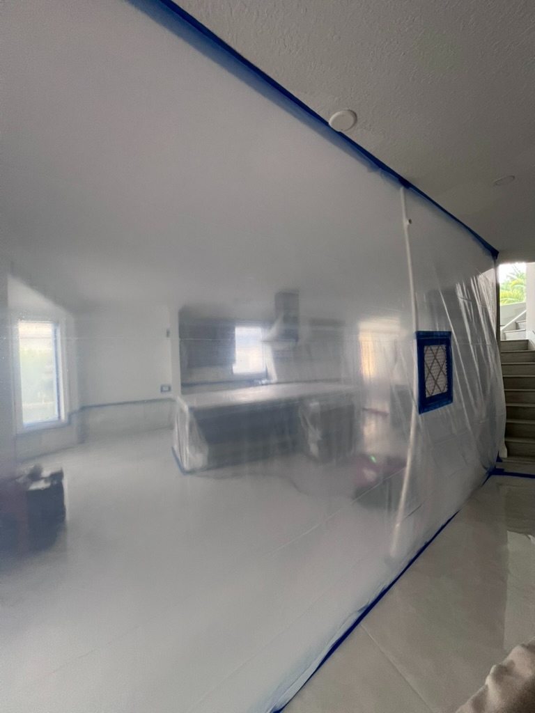 Large area containment enclosure in residential living space